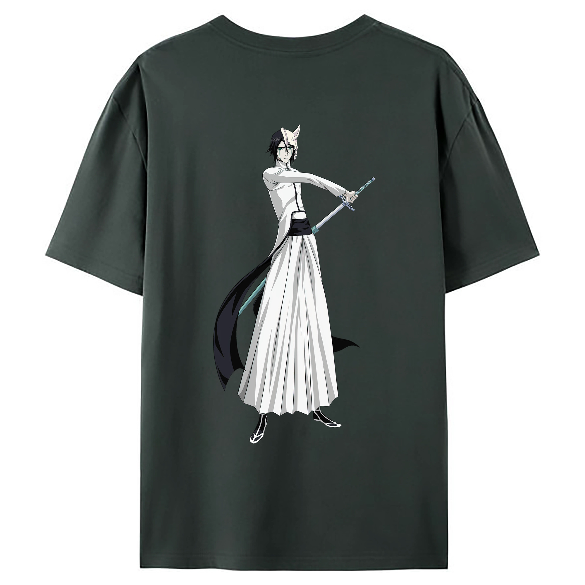 （画像用） ブリーチ ウルキオラ·シファー BLEACH Ulquiorra cifer 綿100％ メンズ半袖Tシャツ（バックプリント） 通気性